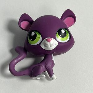 Hasbro Littlest Pet Shop #3295 Panther Cougar Purple White Green Eyes Animal LPS
